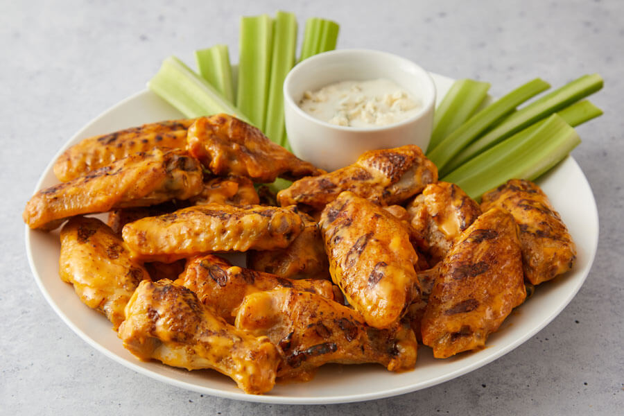 Grilled Chicken Wings with Buffalo Sauce recipe